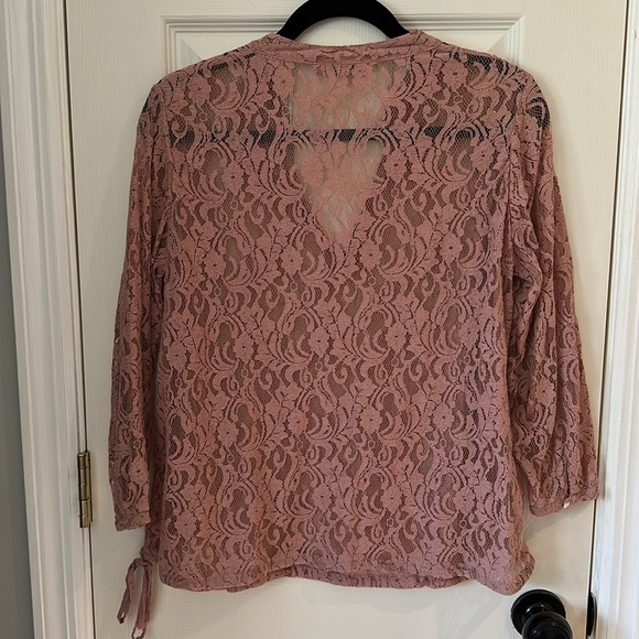 Calypso St Barth Lace V-Neck Top Blouse Shirt-Pink/Blush-Size XS - Picture 3 of 5